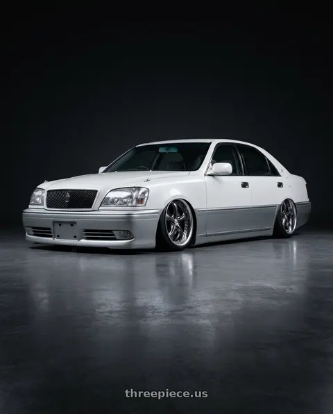 2000 Toyota crown athlete with Work Wheels VS-KF 5X114.3 19x8+15 Brilliant Silver Black A Disk FULL REVERSE wheels