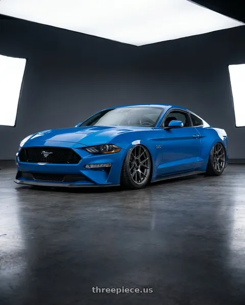2022 Ford Mustang GT with Konig Ampliform 5x114.3 19x10.5+23 Dark Metallic Graphite wheels