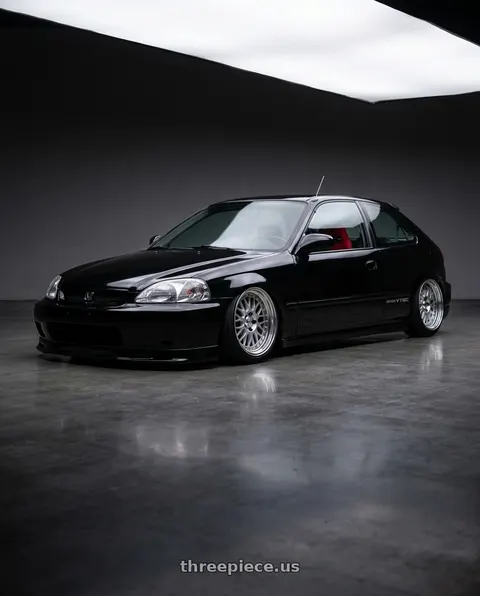 2000 Honda Civic with Work Meister M1 3p 4x100 16x7+13 W Disk Silver wheels