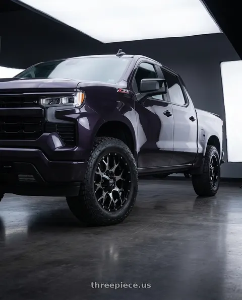 2023 Chevrolet Silverado 1500 with Mayhem Warrior 8015 6x135/6x139.7 20x9+0 Black/Machined Face wheels