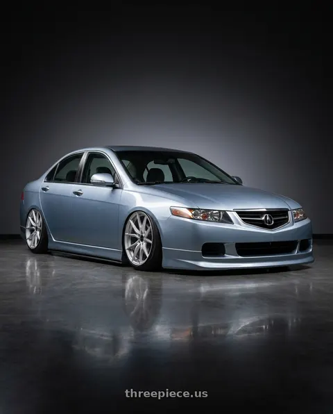 2005 Acura TSX with Advanti Racing 80S Hybris 5X112 18x8 +45 Silver with Machined Face wheels
