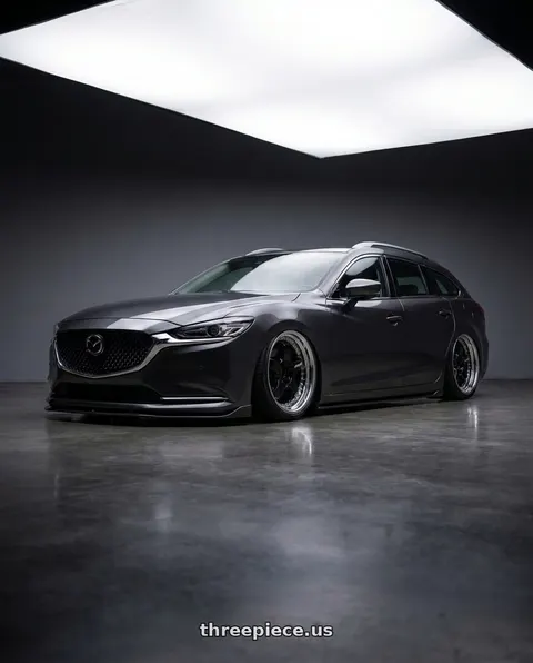 2019 Mazda 6 with Work Meister S1 3P 5x100 18x7.5+54 A Disk Black wheels