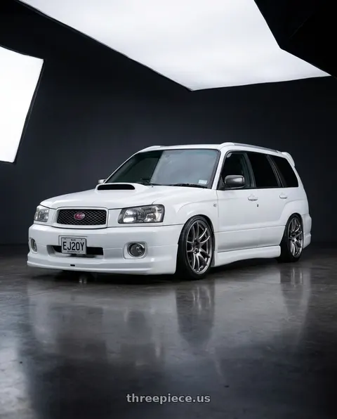 2002 Subaru Forester with Work Emotion Cr Kiwami 5x100 17x7 +38 Gt Silver wheels