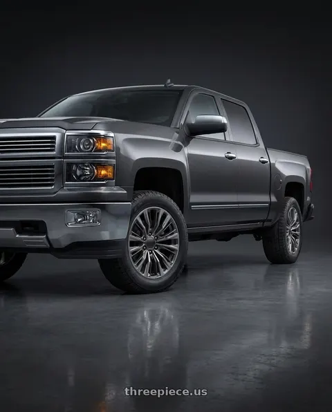 2014 Chevrolet Silverado 1500 LTZ with OE Wheels CA93 6x139.7 20x9+28 Gunmetal wheels