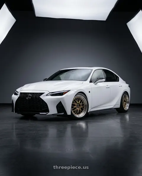 2025 Lexus IS500 with Work Meister M1 3p 5x114.3 18x16-78 A Disk Titanium Gold wheels