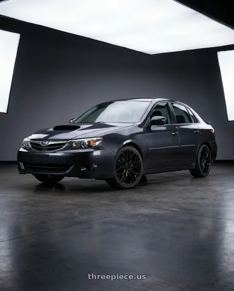 2009 Subaru Impreza with KATANA RACING KR01 5x100 18x8 +40 Glossy Black wheels