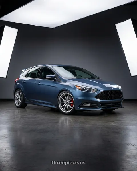 2018 Ford Focus ST with Advanti Racing 80S Hybris 5X108 18x8 +45 Silver with Machined Face wheels