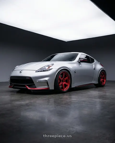 2018 Nissan 370Z Nismo Tech with Volk Racing TE37SL 5x120 19x9.5 +21 RED wheels
