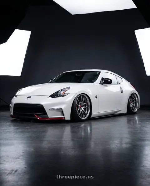 2018 Nissan 370Z with Work Cr 2P 4x100 17x9.5 +18 GT Silver wheels