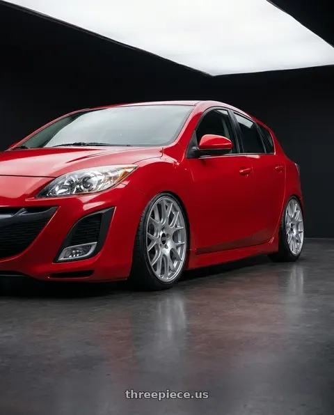 2010 Mazda 3 with BBS CH-R 5x130 19x8.5 +51 Brilliant Silver Polished Rim Protector wheels