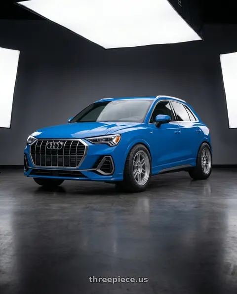 2022 Audi Q3 with Enkei RPF1 5x120 18x8.5+40 Silver wheels