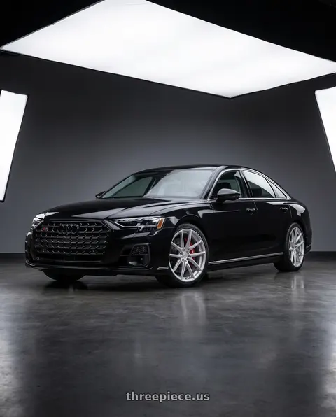 2025 Audi S8 with TSW IMOLA 5x112 20x9 +20 Gloss Silver W/ Machined Face wheels