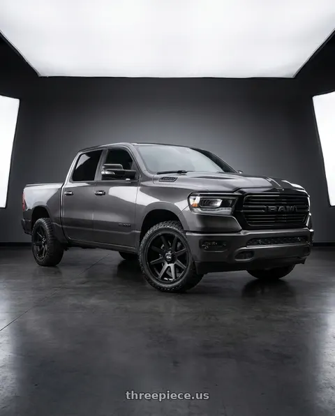 2021 Ram 1500 Laramie with Ion Type 143 6x139.7 20x9+0 Matte Black wheels