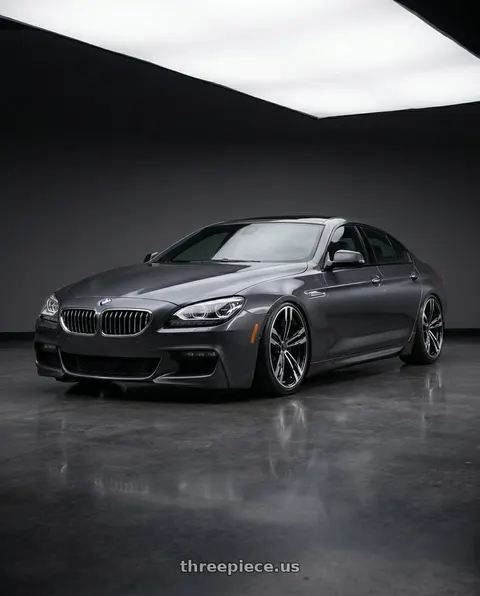 2015 BMW 640i Gran Coupe with REPLICA WHEELS R5111 5x120 20x10+38 POLISH/BLACK wheels
