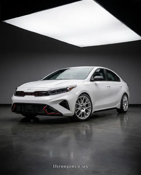 2023 Kia Forte GT with BBS CH-R 5x114.3 19x8 +38 Brilliant Silver Polished Rim Protector wheels