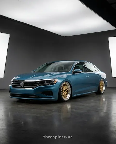 2022 Volkswagen Passat R-Line with BBS LM 5x112 19x9.0+42 Gold wheels