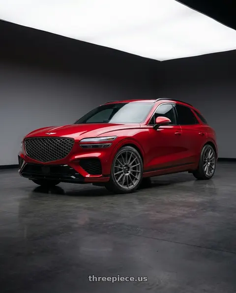 2023 Genesis GV70 with Konig Rennform 5x112 18x9+45 Matte Grey wheels