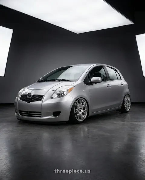 2007 Toyota Yaris with BBS CH-R 5x112 18x8.5 +38 Brilliant Silver Polished Rim Protector wheels
