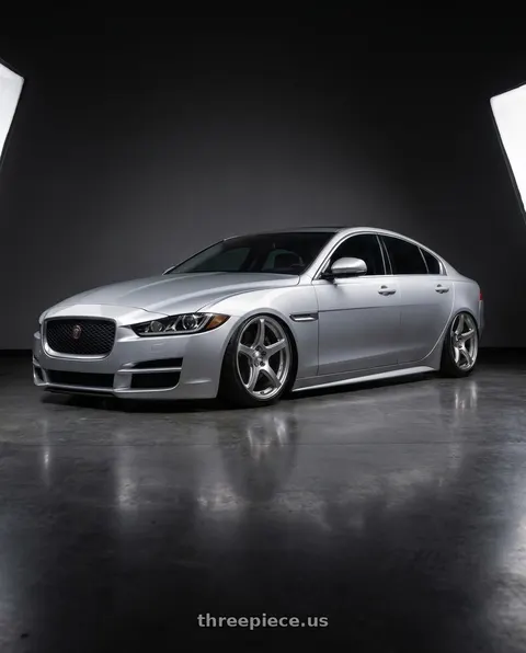 2017 Jaguar XE with Modern Concepts MC-13 5x114.3 18x8.5 +30 Brushed Face Chrome Lips wheels