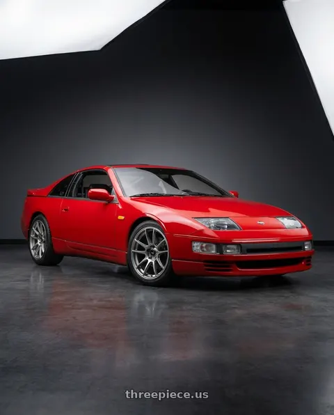 1990 Nissan 300ZX with Konig Heliogram 5X114.3 18x8.5+32 Titanium Metallic Knurled Bead Flow Formed wheels