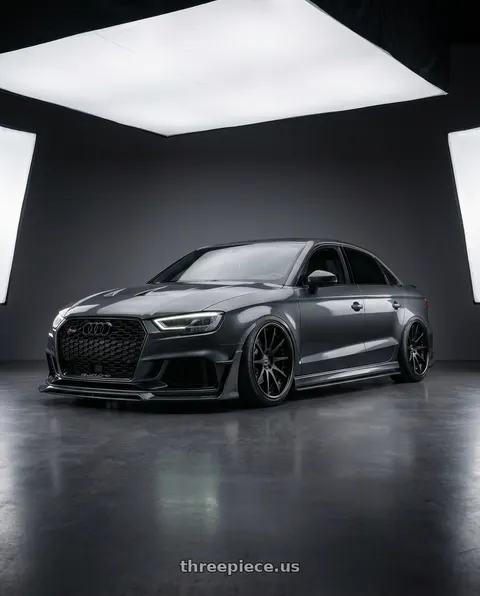 2015 Audi S3 with EXECUTOR CV01S 5X112 20X10.5+38 NR Disk Flat Black wheels