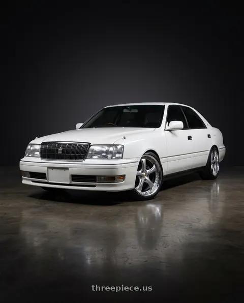 1997 Toyota crown with Work Wheels VS-KF 5x114.3 18x9.5-17 Light Grey Silver A Disk FULL REVERSE wheels