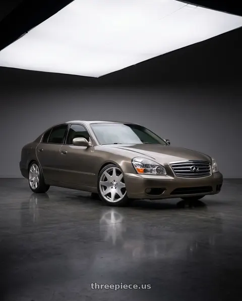 2005 INFINITI Q45 with MRR HR3 5x114.3 20x8.5  +35 Silver Machine Face wheels