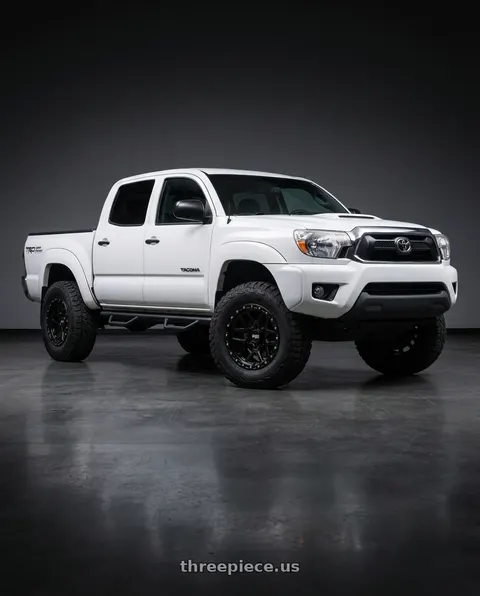 2012 Toyota Tacoma with Scale 4X4 S02 6x139.7 17x8.5 -10 Glossy Black wheels