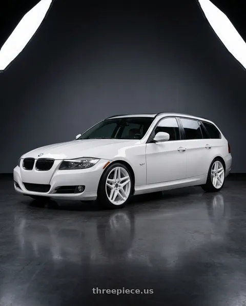 2011 BMW 328i with Heritage Wheel EBISU MonoC 5x120 18x8.5+35 White wheels