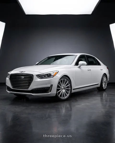 2018 Genesis G90 Ultimate with Asanti Black ABL-14 POLARIS 5X114.3 20X9 +35 BRUSHED SILVER W/ CARBON FIBER INSERTS wheels