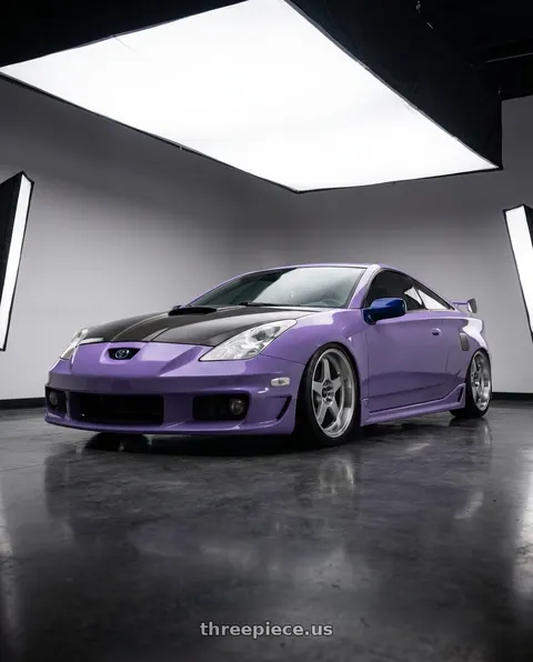 2004 Toyota Celica with Vors SP1 5x100/5x114.3 17x8  +35 Silver Machine Face Lip wheels