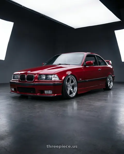 1996 BMW 328is with KATANA RACING HR05 5x120 18x8.5 +35 Chrome wheels
