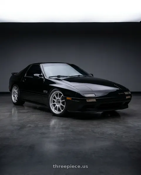 1990 Mazda RX-7 GTU with Volk Racing CE28 CLUB RACER II 5x114.3 16x8+30 Formula Silver wheels