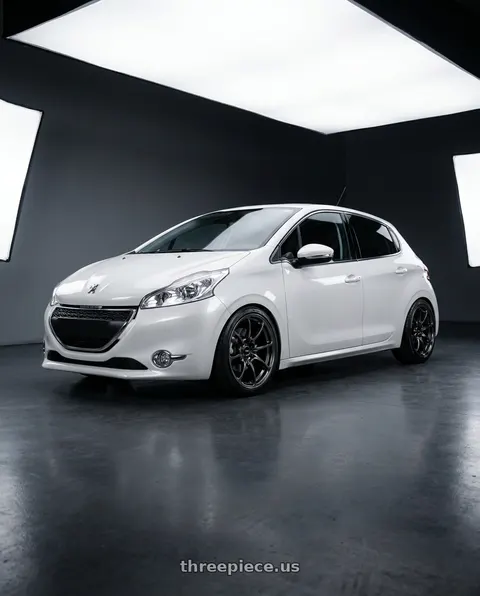 2014 Peugeot 208 with Volk Racing NE24 5x120 19x9 +23 SHINING BLACK METAL wheels