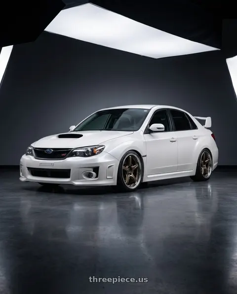 2011 Subaru Impreza with Work T5R 2P 5x114.3 19x9.0 +38 Matte Bronze wheels