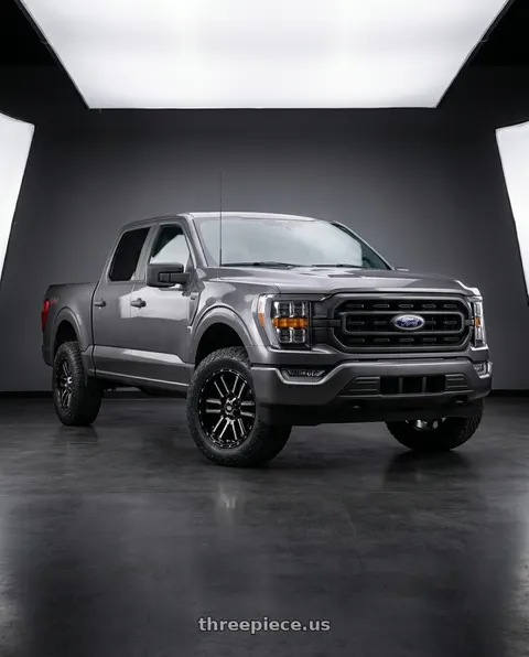2021 Ford F-150 XL with Vision Off-Road 348 Nexus 6x135 17x8.5+18 Gloss Black Machined Face wheels