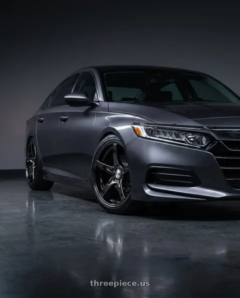 2019 Honda Accord LX with Stage Wheels Monroe 5x114.3 17x8.5 +30 Black Chrome wheels