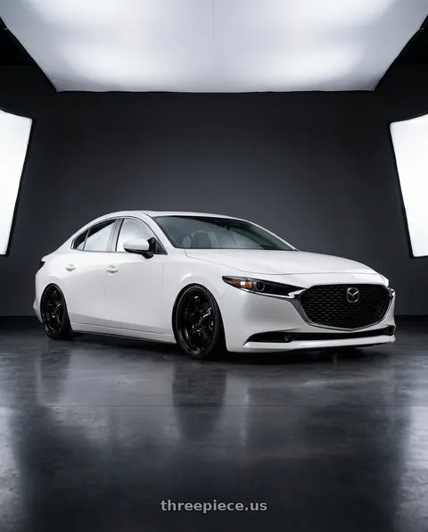 2022 Mazda 3 with WedsSport RN-05M 5x114.3 19x9.5+38 Gloss Black wheels