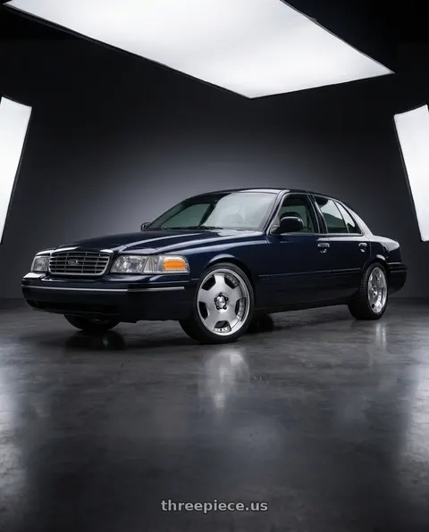 1999 Ford Crown Victoria LX with Work Lanvec Ld1 5x114.3 20x9.5+45 A Disk Machine Silver Polish wheels