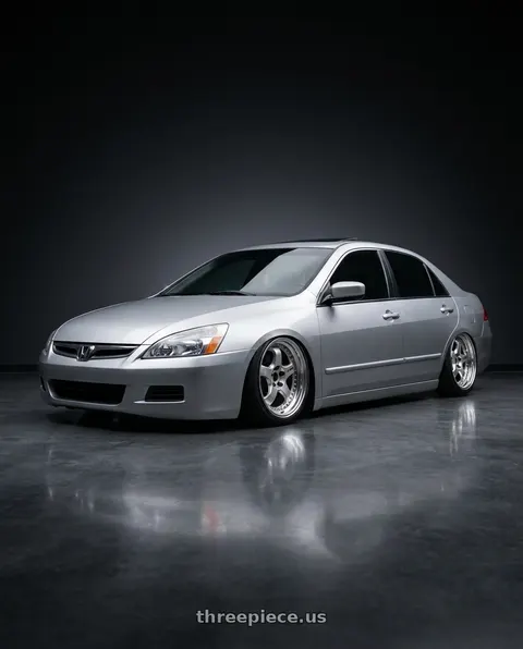 2007 Honda Accord EX with Work Meister S1 3P 5x114.3 18x8+42 L Disk Bright Buff Finish wheels