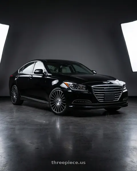2016 Hyundai Genesis 3.8 with Niche 1PC NC282 SERENE 5X112/5X114.3 20x9 +35 GLOSS BLACK W/ MACHINED FACE wheels