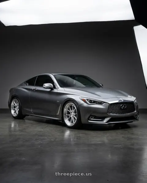 2018 INFINITI Q60 Luxe with Aodhan DS08 5X114.3 19x9.5+22 Silver w/Machined Face wheels