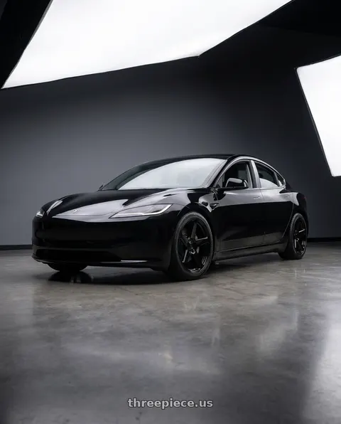 2025 Tesla Model 3 Long Range with DOLCE PERFORMANCE STELLA 5x114.3 18x8.5 +35 Gloss Black wheels