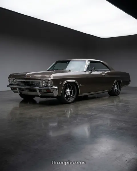 1965 Chevrolet Impala with Vision American-Muscle 571 Sport Star II 5x120.65 15x7+0 Gloss Black with Milled Center wheels