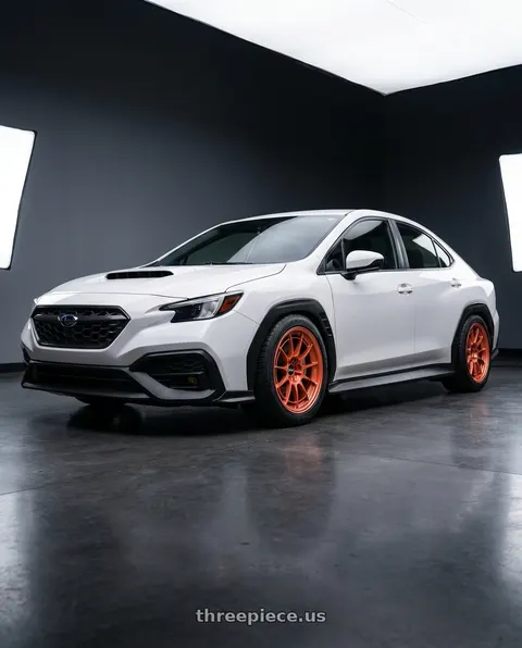 2024 Subaru WRX Premium with Enkei NT03+M 5x114.3 18x9.5+40 Orange wheels