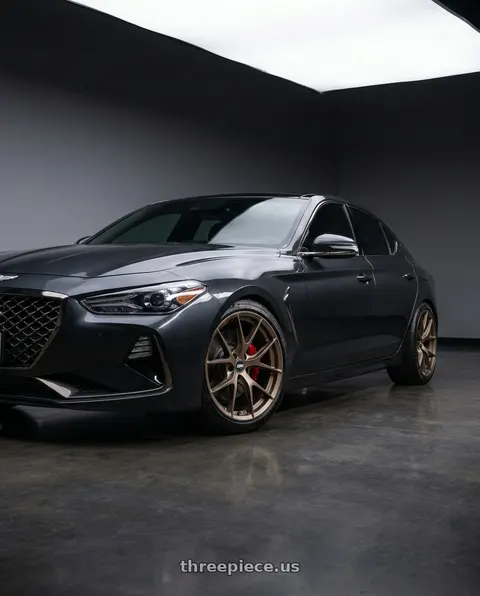 2019 Genesis G70 with ESR Wheels FORGETECH SERIES RF2 5x114.3 19x8.5 +30 Matte Bronze wheels