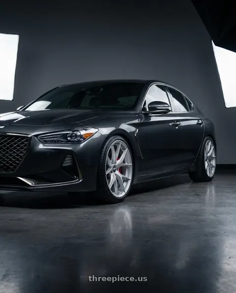 2019 Genesis G70 with ESR Wheels FORGETECH SERIES RF2 5x108 19x10.5 +30 Hyper Silver wheels