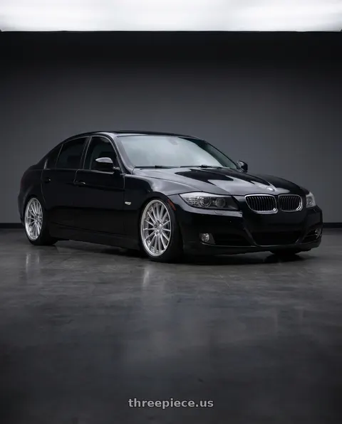 2011 BMW 335d with Work Schwert Regnitz 5x120 19x9.5+38 O Disk Silky Rich Silver wheels