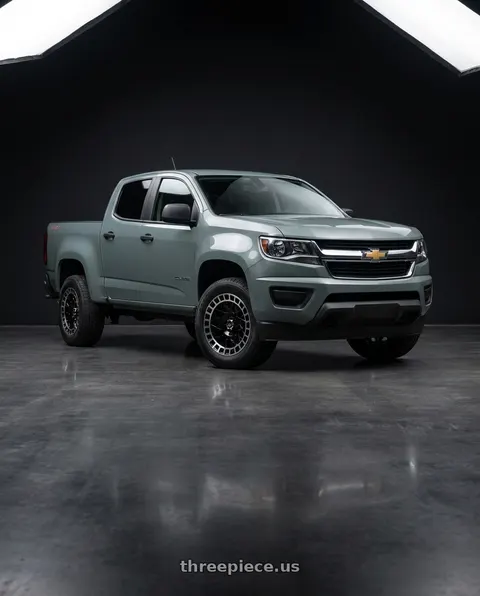 2021 Chevrolet Colorado WT with Vision Street-Designs 349 Savage 6x120 17x8.5+12 Gloss Black Machined Lip wheels
