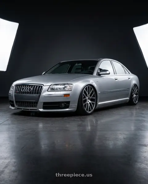 2007 Audi S8 with TSW DONINGTON 5X120 22X10.5 +25 GUNMETAL MIRROR CUT FACE wheels